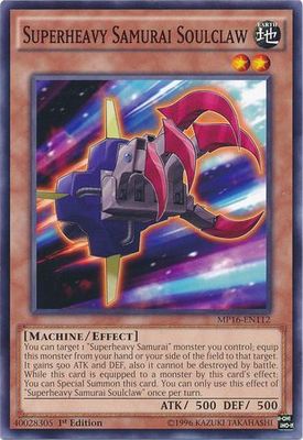 Superheavy Samurai Soulclaw - MP16-EN112 - Common 1st Edition Yu-Gi-Oh! 2016 Mega-Tins 1st Edition Singles