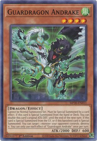 Guardragon Andrake - MP20-EN011 - Common 1st Edition 2020 Mega-Tin: Lost Memories 1st Edition Singles