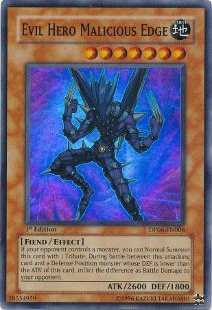 Evil Hero Malicious Edge - DP06-EN006 - Super Rare 1st Edition Duelist Pack: Jaden Yuki 3 1st Edition Singles