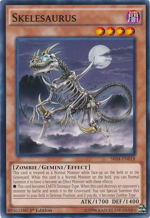 Skelesaurus - SR04-EN018 - Common 1st Edition Structure Deck: Dinosmasher&#39;s Fury 1st Edition Singles