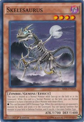 Skelesaurus - SR04-EN018 - Common 1st Edition Structure Deck: Dinosmasher&#39;s Fury 1st Edition Singles
