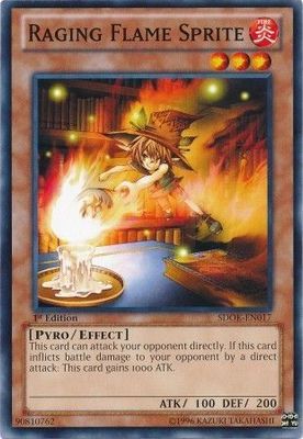Raging Flame Sprite - SDOK-EN017 - Common 1st Edition Structure Deck: Onslaught of the Fire Kings [SDOK]