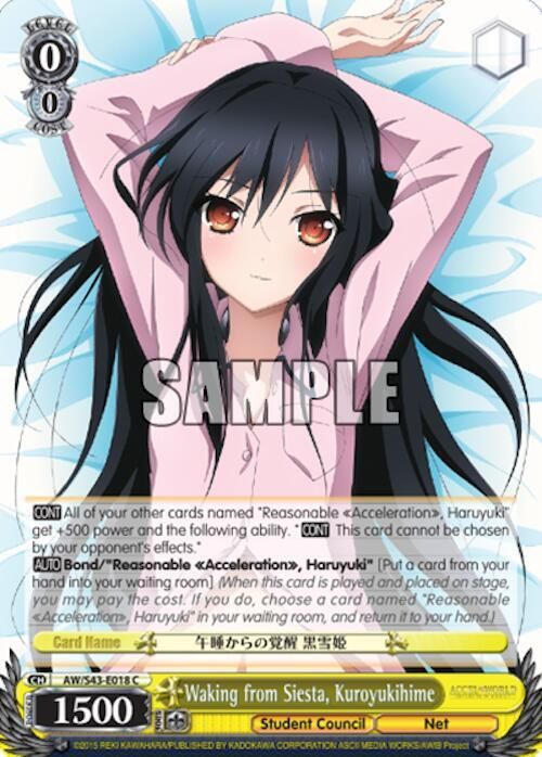 Waking from Siesta, Kuroyukihime - Accel World -Infinite Burst- (AW/S43) Accel World -Infinite Burst-