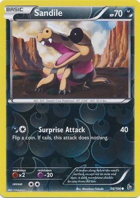 Sandile - 56/106 - Common Reverse Holo XY: Flashfire Reverse Holo Singles
