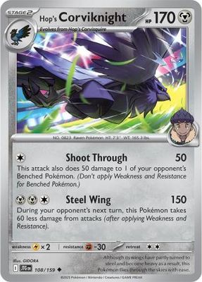 Hop&#39;s Corviknight - 108/159 - Uncommon Scarlet &amp; Violet: Journey Together Singles