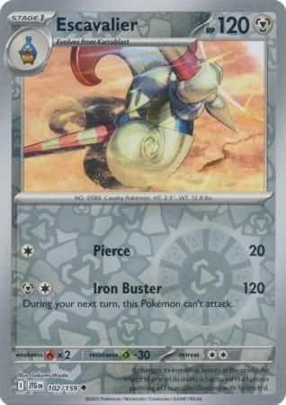 Escavalier - 102/159 - Uncommon Reverse Holo Scarlet &amp; Violet: Journey Together Reverse Holo Singles