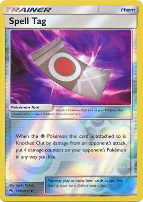 Spell Tag - 190/214 - Uncommon Reverse Holo Sun &amp; Moon: Lost Thunder Reverse Holo Singles