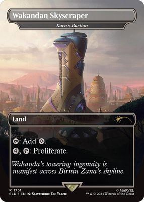SJ Wakandan Skyscraper - Karn&#39;s Bastion (Rainbow Foil) - Secret Lair Drop Series (SLD) Secret Lair Drop Series