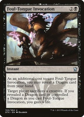 Foul-Tongue Invocation 102/264 - Dragons of Tarkir (DTK) (Español)