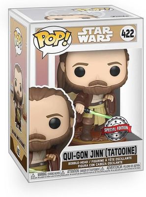 SH12 Qui Gon Jinn Tatooine Funko Pop Figura Star Wars Amazon Exclusive
