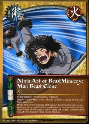Ninja Art of Beast Mimicry: Man Beast Clone - J-US027 - Common Naruto: Quest For Power