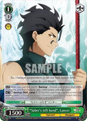 &quot;Saber&#39;s left hand&quot;, Lancer (SR) - Fate/Zero Chronicle Set (FZ/SC17) Fate/Zero Chronicle Set
