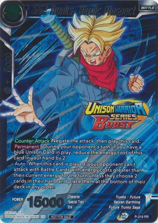 SS2 Trunks, Heroic Prospect (Event Pack 8) - P-219-PR - Tournament Promo / Foil Dragon