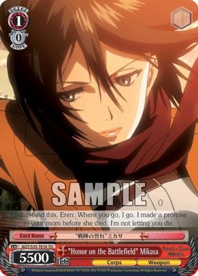 &quot;Honor on the Battlefield&quot; Mikasa - Attack on Titan (AOT/S35) Attack on Titan