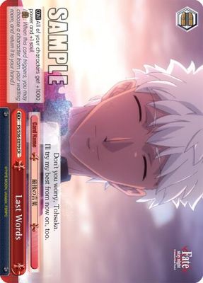 Last Words - Fate/stay night [Unlimited Blade Works] Vol. II (FS/S36) Fate/stay night [Unlimited Blade Works] Vol. II