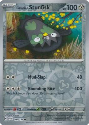 Galarian Stunfisk - 106/159 - Common Reverse Holo Scarlet &amp; Violet: Journey Together Reverse Holo Singles