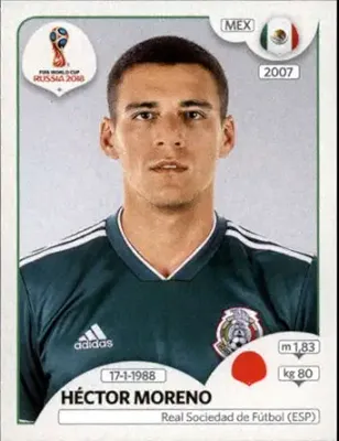 Hector Moreno  2018 Panini World Cup Stickers Russia #457 Mexico Soccer Sticker