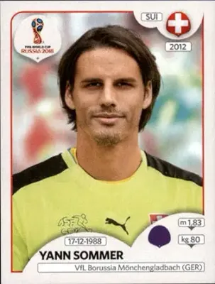 2018 Panini World Cup Stickers Russia #374 Yann Sommer Switzerland Official Album Stickers in Raw (NM or Better) Condition