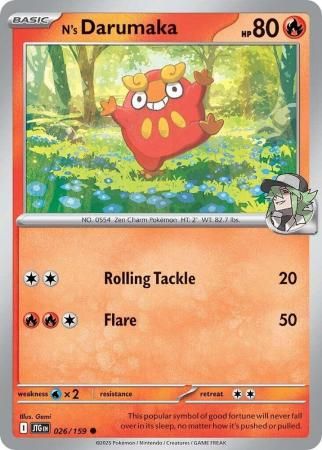 N&#39;s Darumaka - 026/159 - Common Scarlet &amp; Violet: Journey Together Singles