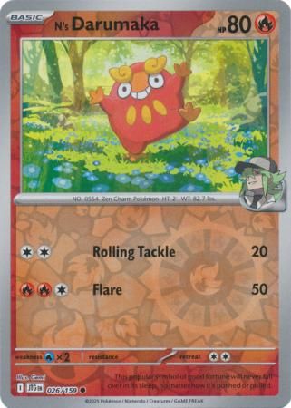 N&#39;s Darumaka - 026/159 - Common Reverse Holo Scarlet &amp; Violet: Journey Together Reverse Holo Singles