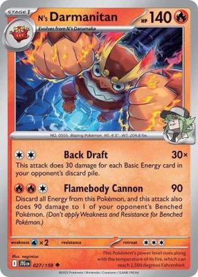N&#39;s Darmanitan - 027/159 - Uncommon Scarlet &amp; Violet: Journey Together Singles