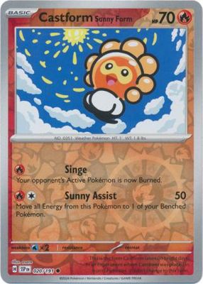 Castform Sunny Form - 020/191 - Common Reverse Holo Scarlet &amp; Violet: Surging Sparks Reverse Singles