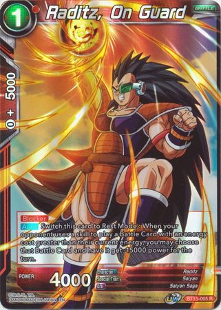 Raditz, On Guard - BT15-005 - Rare Foil UW Series 6: Saiyan Showdown Foil Singles