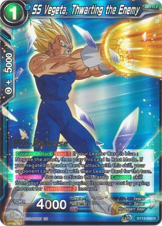 SS Vegeta, Thwarting the Enemy - BT14-043 - Pre-Release Promo Cross Spirits/ Foil