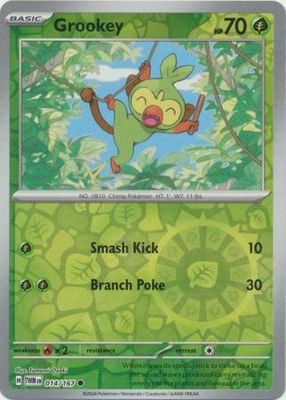 Grookey - 014/167 - Common Reverse Holo Scarlet &amp; Violet: Twilight Masquerade Reverse Holo Singles