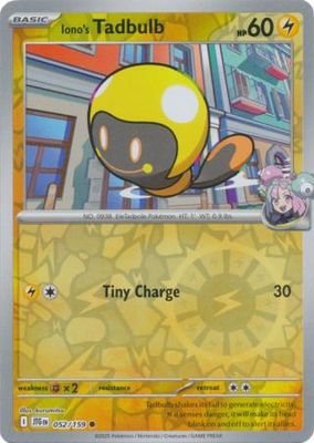 Iono&#39;s Tadbulb - 052/159 - Common Reverse Holo Scarlet &amp; Violet: Journey Together Reverse Holo Singles