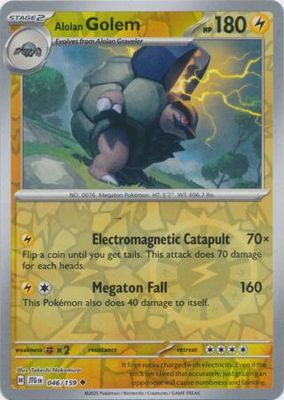 Alolan Golem - 046/159 - Uncommon Reverse Holo Scarlet &amp; Violet: Journey Together Reverse Holo Singles