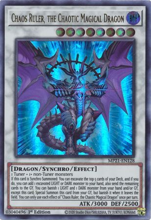 SJ Chaos Ruler, the Chaotic Magical Dragon - MP21-EN128 - Ultra Rare 1st Edition 2021 Mega-Tin: Ancient Battles 1st Edition Singles