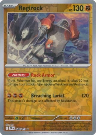 Regirock - 082/159 - Reverse Holo Rare Scarlet &amp; Violet: Journey Together Reverse Holo Singles