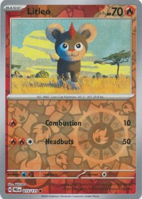 Litleo - 015/131 - Common Reverse Holo Scarlet &amp; Violet: Prismatic Evolutions Reverse Holo Singles