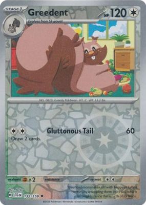 Greedent - 132/159 - Uncommon Reverse Holo Scarlet &amp; Violet: Journey Together Reverse Holo Singles