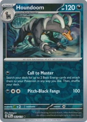 Houndoom - 063/131 - Common Reverse Holo Scarlet &amp; Violet: Prismatic Evolutions Reverse Holo Singles