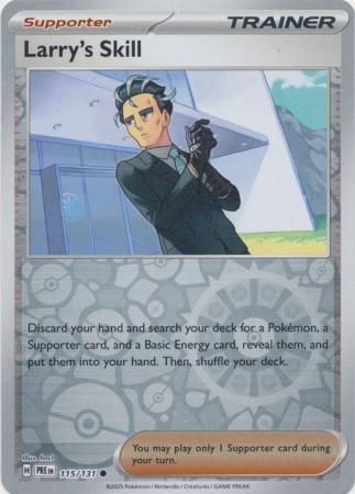 Larry&#39;s Skill - 115/131 - Common Reverse Holo Scarlet &amp; Violet: Prismatic Evolutions Reverse Holo Singles