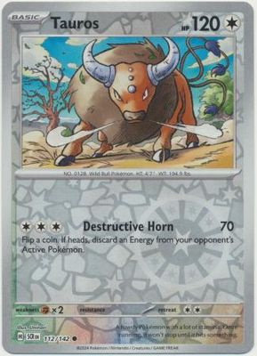 Tauros - 112/142 - Common Reverse Holo Scarlet &amp; Violet: Stellar Crown Reverse Singles
