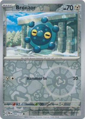 Bronzor - 066/131 - Common Reverse Holo Scarlet &amp; Violet: Prismatic Evolutions Reverse Holo Singles