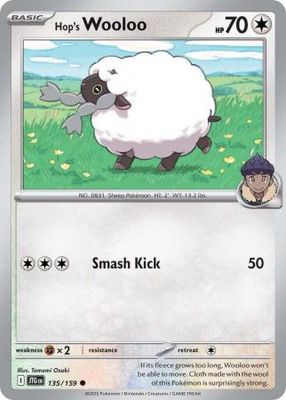 Hop&#39;s Wooloo - 135/159 - Common Scarlet &amp; Violet: Journey Together Singles
