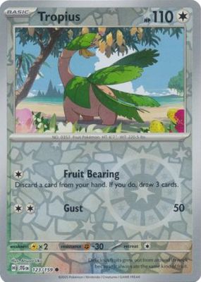 Tropius - 123/159 - Common Reverse Holo Scarlet &amp; Violet: Journey Together Reverse Holo Singles