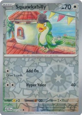 Squawkabilly - 141/159 - Common Reverse Holo Scarlet &amp; Violet: Journey Together Reverse Holo Singles