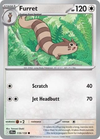 Furret - 119/159 - Common Scarlet &amp; Violet: Journey Together Singles
