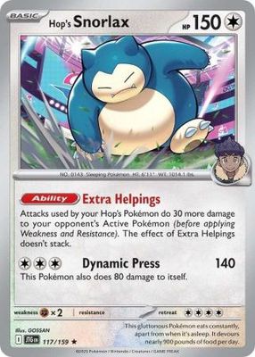 Hop&#39;s Snorlax - 117/159 - Rare-Holo Scarlet &amp; Violet: Journey Together Singles