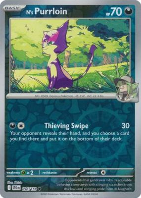 N&#39;s Purrloin - 096/159 - Common Reverse Holo Scarlet &amp; Violet: Journey Together Reverse Holo Singles