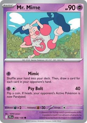 Mr. Mime - 058/159 - Common Scarlet &amp; Violet: Journey Together Singles