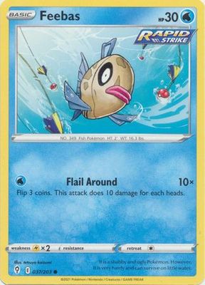 Feebas - 037/203 - Common Sword &amp; Shield: Evolving Skies Singles