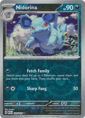 Nidorina - 030/165 - Uncommon Reverse Holo Scarlet &amp; Violet 151 Reverse Holo Singles