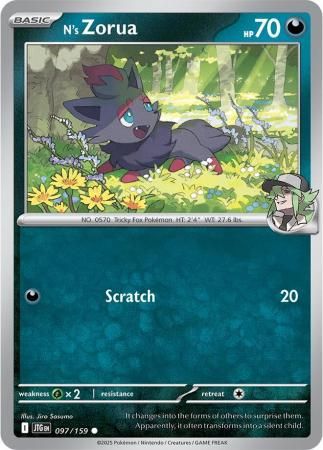 N&#39;s Zorua - 097/159 - Common Scarlet &amp; Violet: Journey Together Singles