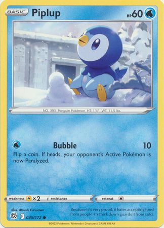 Piplup - 035/172 - Common Sword &amp; Shield: Brilliant Stars Singles